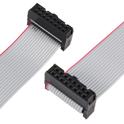 Harfington Uxcell IDC 16 Pins Connector Flat Ribbon Cable Female Connector Length 30cm 2.54mm Pitch,5pcs