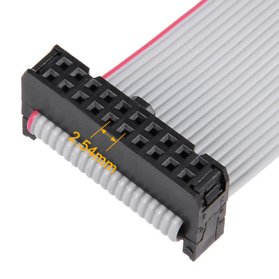 Harfington Uxcell IDC 20 Pins Connector Flat Ribbon Cable Female Connector Length 30cm 2.54mm Pitch,5pcs
