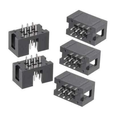 Harfington Uxcell 20Pcs 2.54mm Pitch 2x3-Pin Double Row Straight Box Header Connector PCB Board Socket