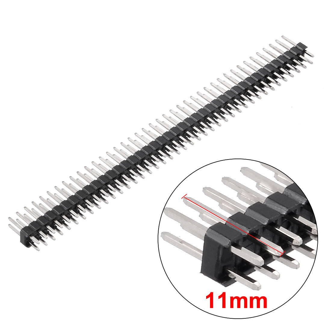 uxcell Uxcell 10Pcs 2.54mm Pitch 40-Pin 11mm Length Double Row Straight Connector Pin Header Strip for Arduino Prototype Shield