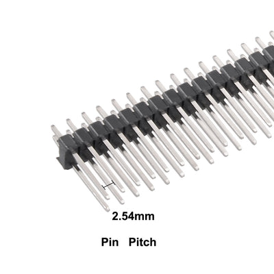 Harfington Uxcell 5Pcs 2.54mm Pitch 40-Pin 16mm Length Double Row Straight Connector Pin Header Strip for Arduino Prototype Shield