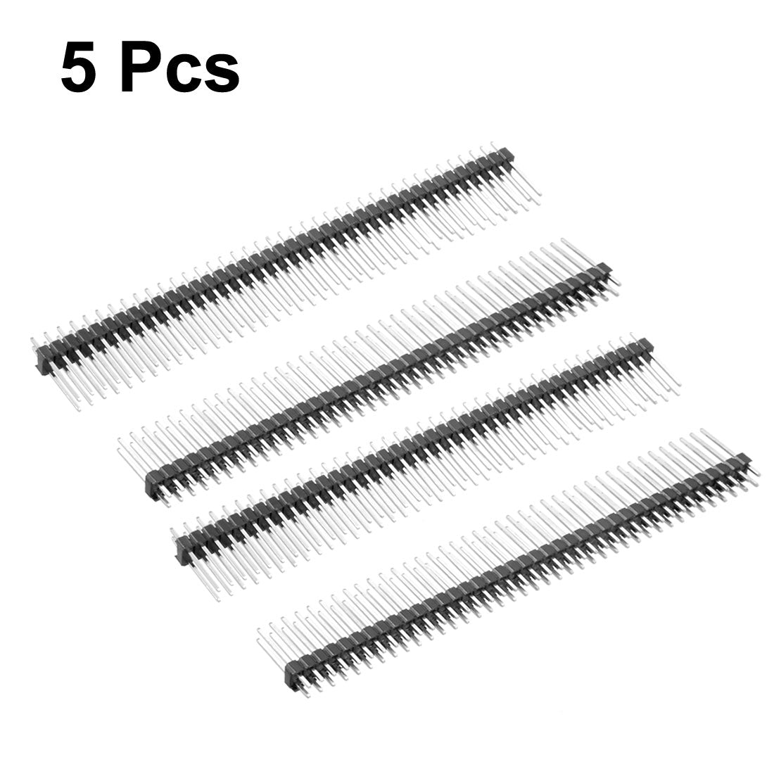 uxcell Uxcell 5Pcs 2.54mm Pitch 40-Pin 19mm Length Double Row Straight Connector Pin Header Strip for Arduino Prototype Shield