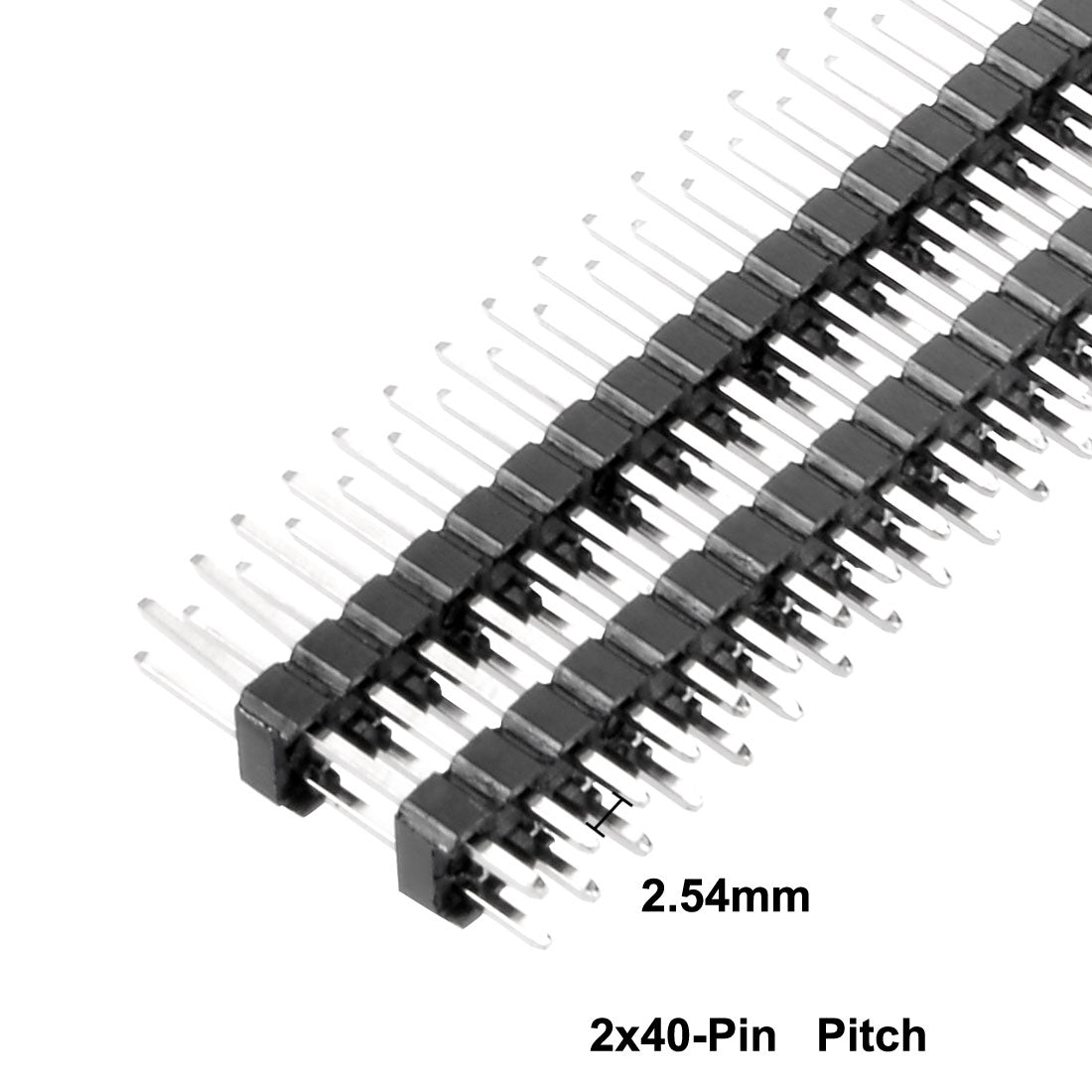 uxcell Uxcell 10Pcs 2.54mm Pitch 40Pin 17mm Length Double Row Straight Connector Pin Header Strip for Arduino Prototype Shield