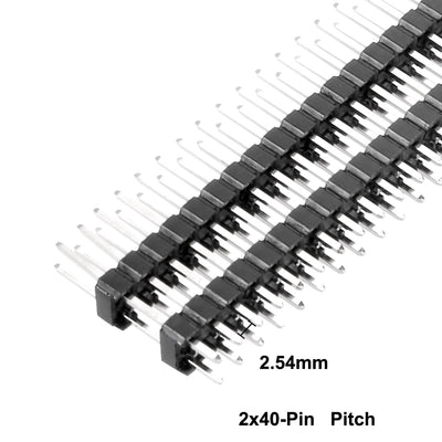 Harfington Uxcell 10Pcs 2.54mm Pitch 40Pin 17mm Length Double Row Straight Connector Pin Header Strip for Arduino Prototype Shield