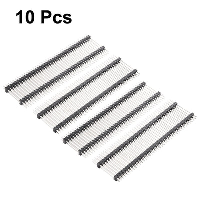 Harfington Uxcell 10Pcs 2.54mm Pitch 40Pin 30mm Length Double Row Straight Connector Pin Header Strip for Arduino Prototype Shield