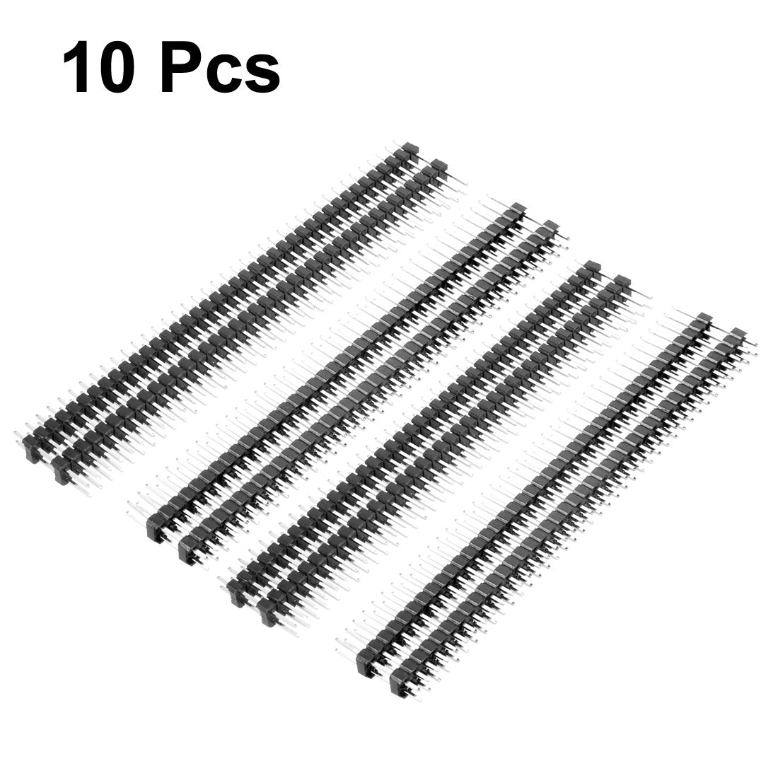 uxcell Uxcell 10Pcs 2.54mm Pitch 40-Pin 19mm Length 2 Row Straight Connector Pin Header Strip for Arduino Prototype Shield