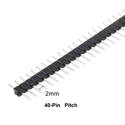Harfington Uxcell 10Pcs 2.0mm Pitch 40-Pin 8.6mm Length Single Row Straight Connector Pin Header Strip for Arduino Prototype Shield