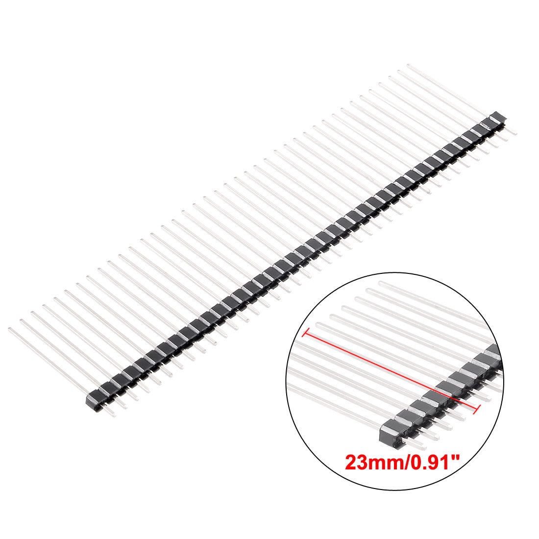 uxcell Uxcell 30Pcs 2.54mm Pitch 40-Pin 23mm Length Single Row Straight Connector Pin Header Strip for Arduino Prototype Shield
