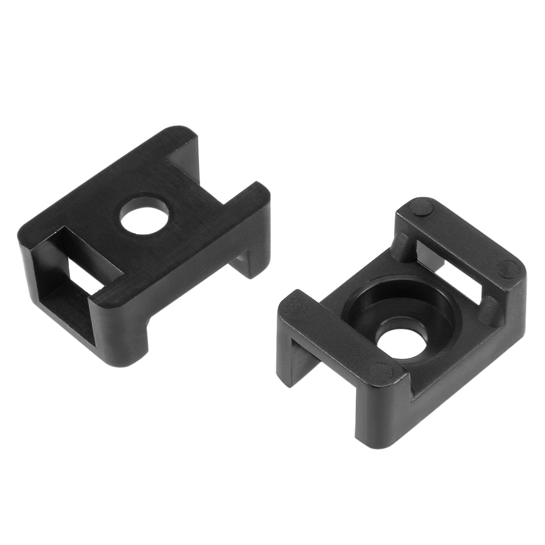 uxcell Uxcell Cable Tie Mount Base Saddle Type Wire Holder Nylon 9.2mm Hole Width Black 60Pcs