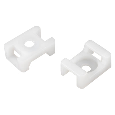 Harfington Uxcell Cable Tie Mount Base Saddle Type Wire Holder Nylon 9.2mm Hole Width White 20Pcs