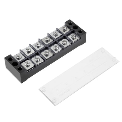 Harfington Uxcell Dual Rows 6 Positions 600V 45A Cable Barrier Block Terminal Strip TB-4506L