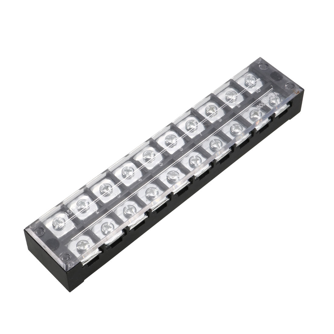 uxcell Uxcell Dual Rows 10 Positions 600V 45A Cable Barrier Block Terminal Strip TB-4510L