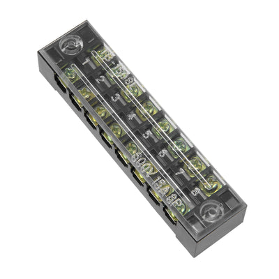 Harfington Uxcell Dual Rows 8 Positions 600V 15A Cable Barrier Block Terminal Strip TB-1508L
