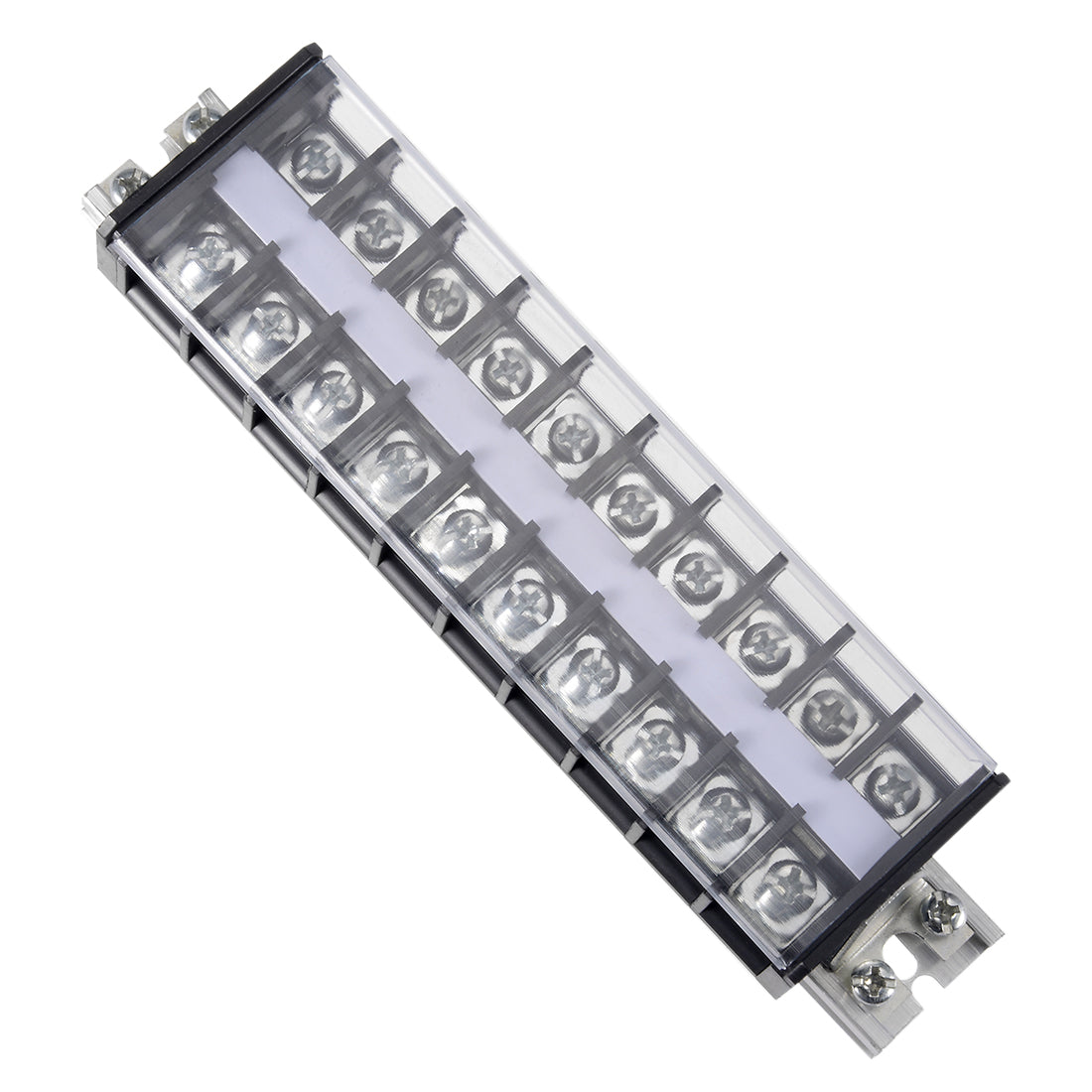 uxcell Uxcell Barrier Terminal Strip Block 660V 30A Dual Rows 10P DIN Rail Base Screw Connector