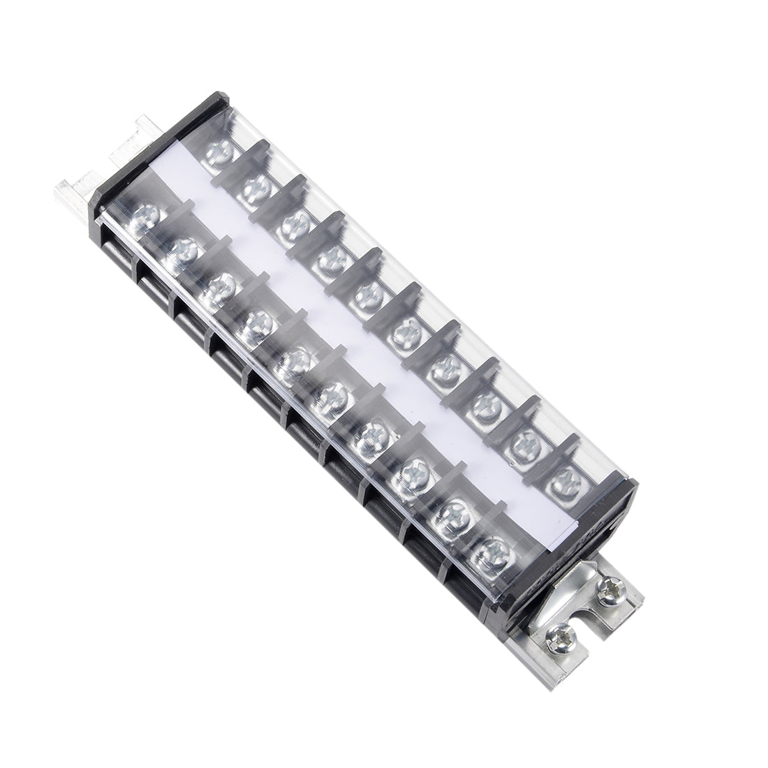 uxcell Uxcell Barrier Terminal Strip Block 660V 20A Dual Rows 10P DIN Rail Base Screw Connector