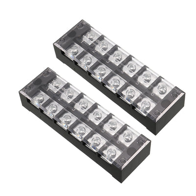 Harfington Uxcell 2 Pcs 6 Positions Dual Rows 600V 45A Cable Barrier Block Terminal Strip TB-4506L