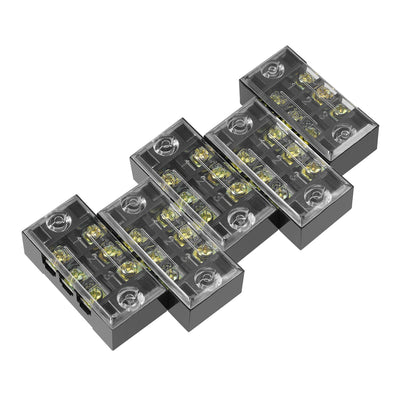 Harfington Uxcell 5 Pcs Dual Rows 3 Positions 600V 15A Cable Barrier Block Terminal Strip TB-1503L