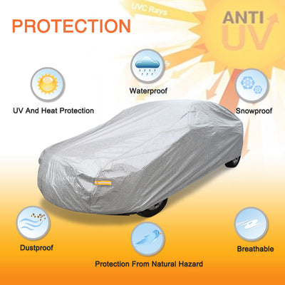 Harfington Uxcell Soft Aluminum Car Cover Outdoor All Weather Rain Snow Heat Resistant