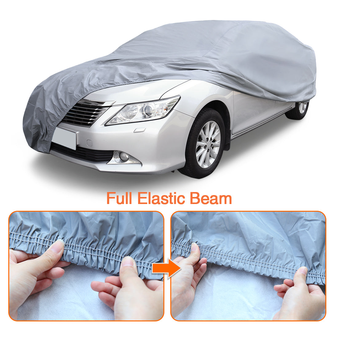 uxcell Uxcell 3XXL+ PEVA Car Cover Outdoor Waterproof Breathable Snow Heat Resistant 570 x 190 x 160cm