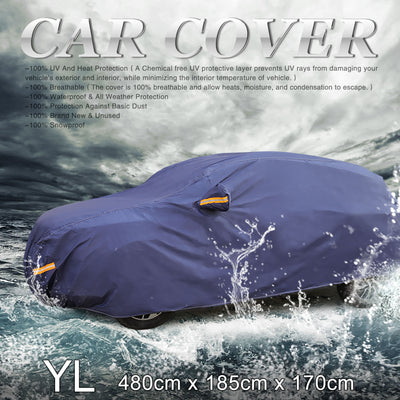 Harfington Uxcell 3L+ Purple Car Cover Rain Snow Sun Heat Resistant 480 x 180 x 160cm