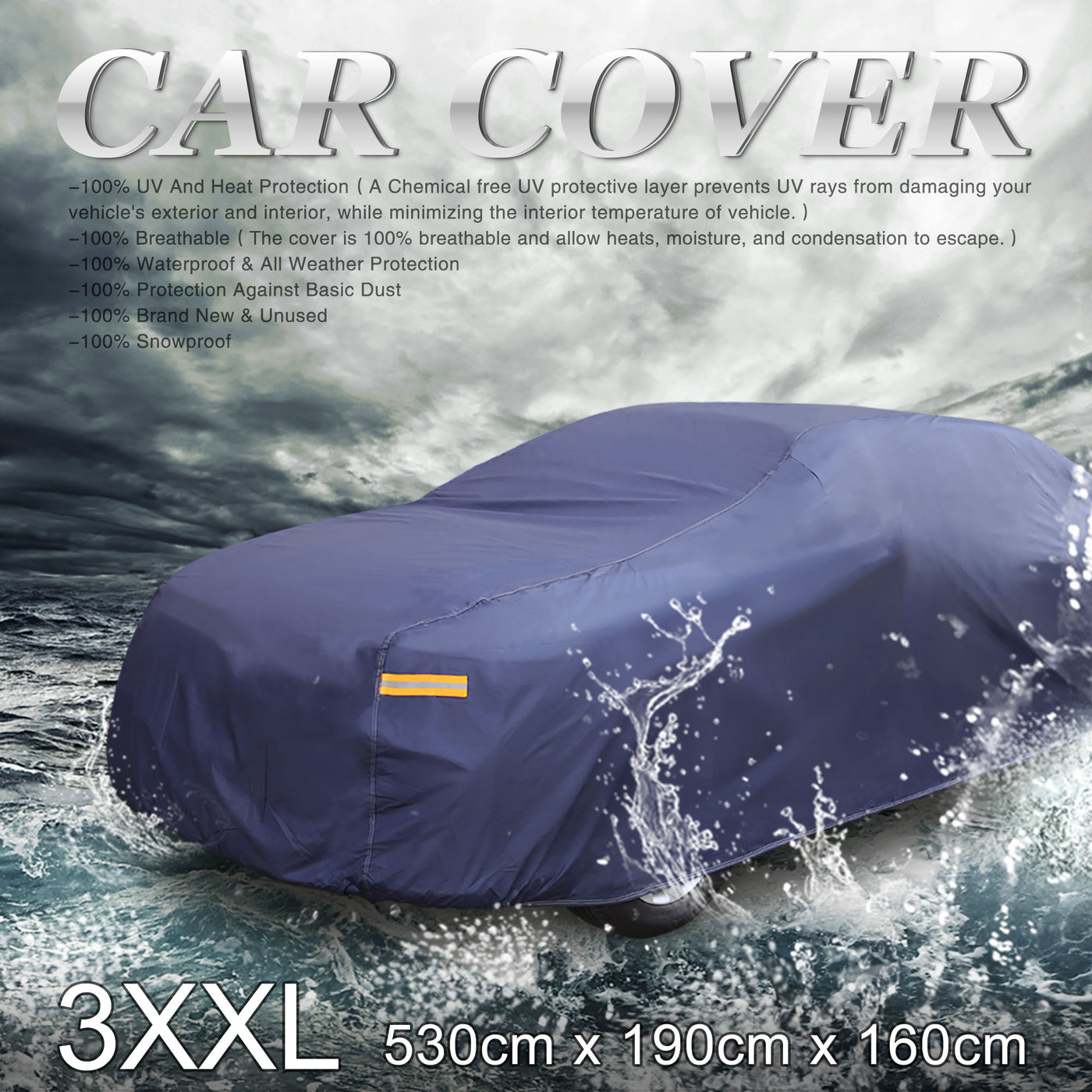 uxcell Uxcell 3L+ Purple Car Cover Rain Snow Sun Heat Resistant 480 x 180 x 160cm