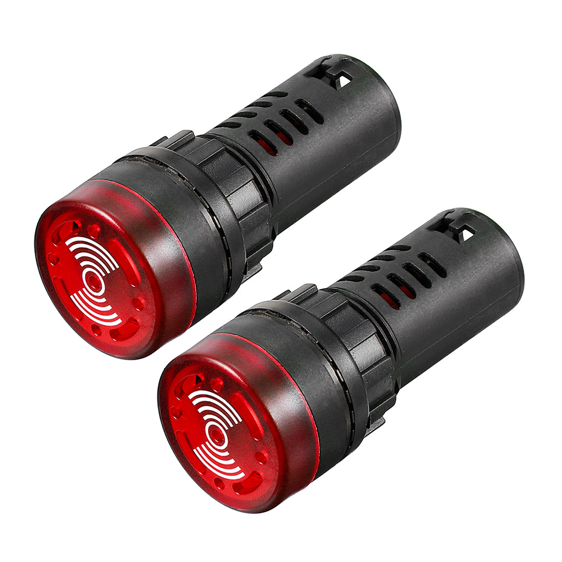 2pcs Pilot Light AC/DC 110V Panel Indicator Flashing Alarm with Buzzer ...
