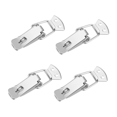 Harfington Uxcell Spring Loaded Toggle Latch Case Box Chest Trunk Latch Catches Hasps Clamps with Lock Hole 58 x 25 x 12mm Stainless Steel for Trunk Tool Case 4pcs