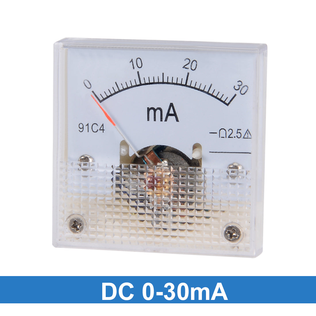 uxcell Uxcell 91C4-A Analog Current Panel Meter DC 30mA Ammeter for Circuit Testing Ampere Tester Gauge 1 PCS