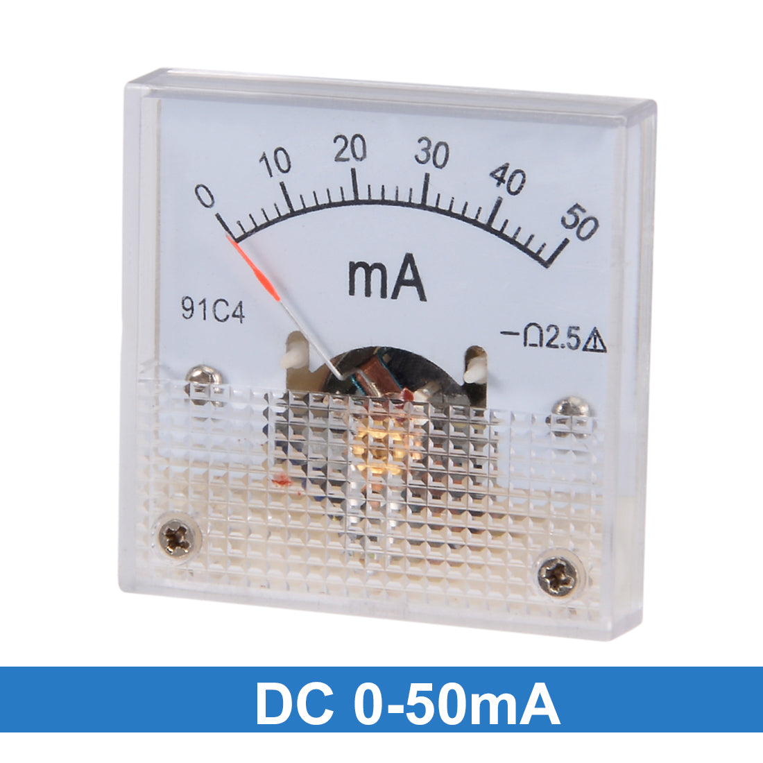 uxcell Uxcell 91C4-A Analog Current Panel Meter DC 50mA Ammeter for Circuit Testing Tester Gauge 1 PCS