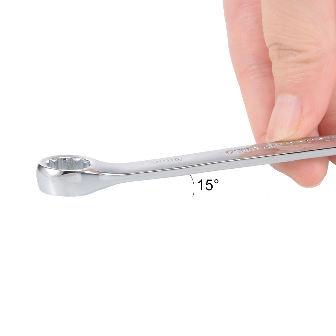 uxcell Uxcell Metric 8mm 12-Point Box Open End Combination Wrench Chrome Finish, Cr-V