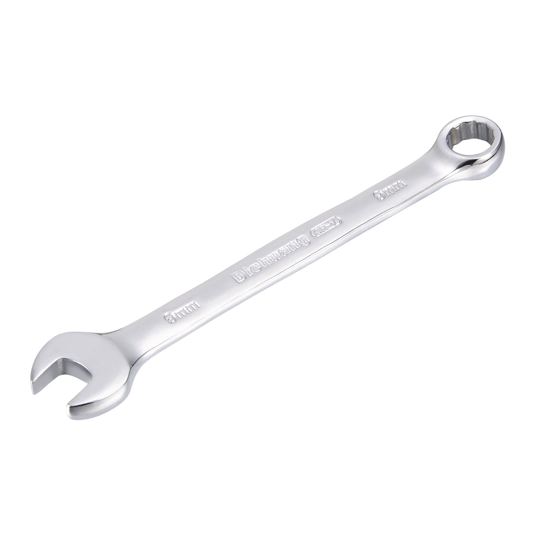 uxcell Uxcell Metric 9mm 12-Point Box Open End Combination Wrench Chrome Finish, Cr-V