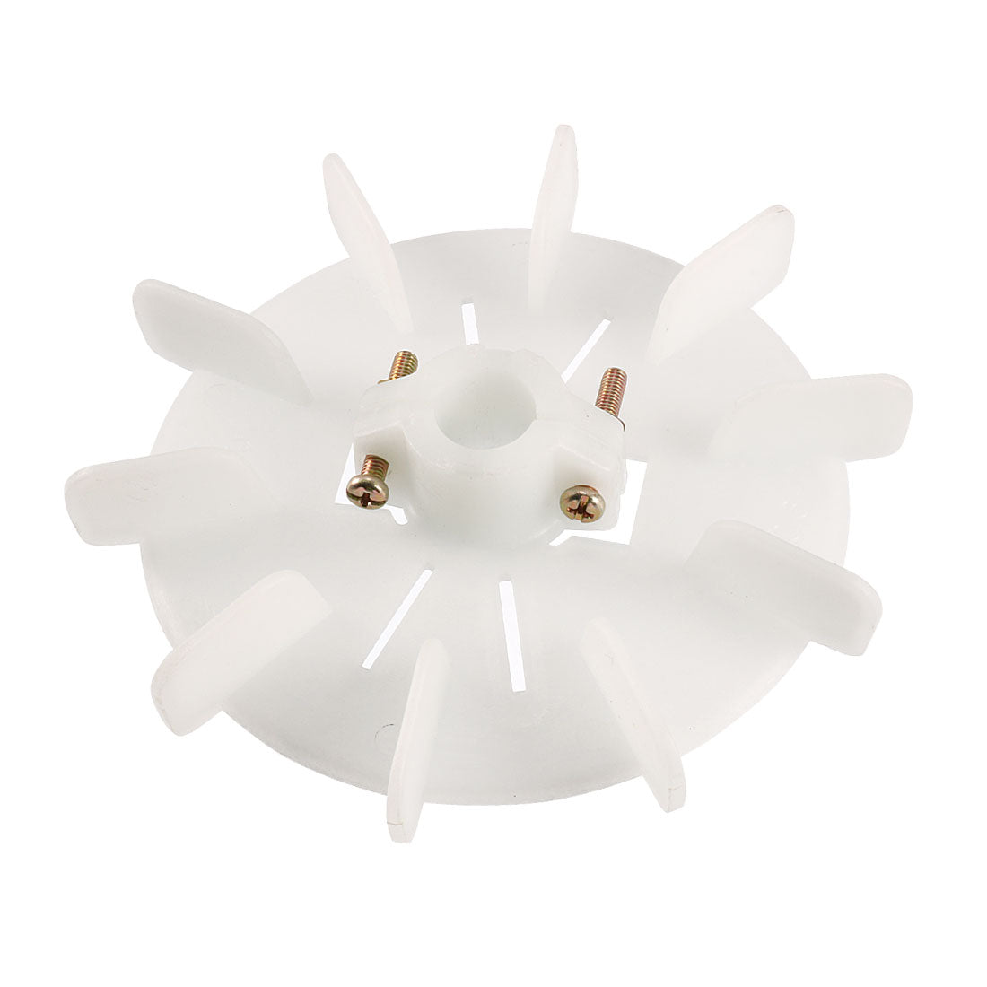uxcell Uxcell 1Pcs 158*19mm Round Shaft Replacement White Plastic 10 Impeller Motor Fan Vane