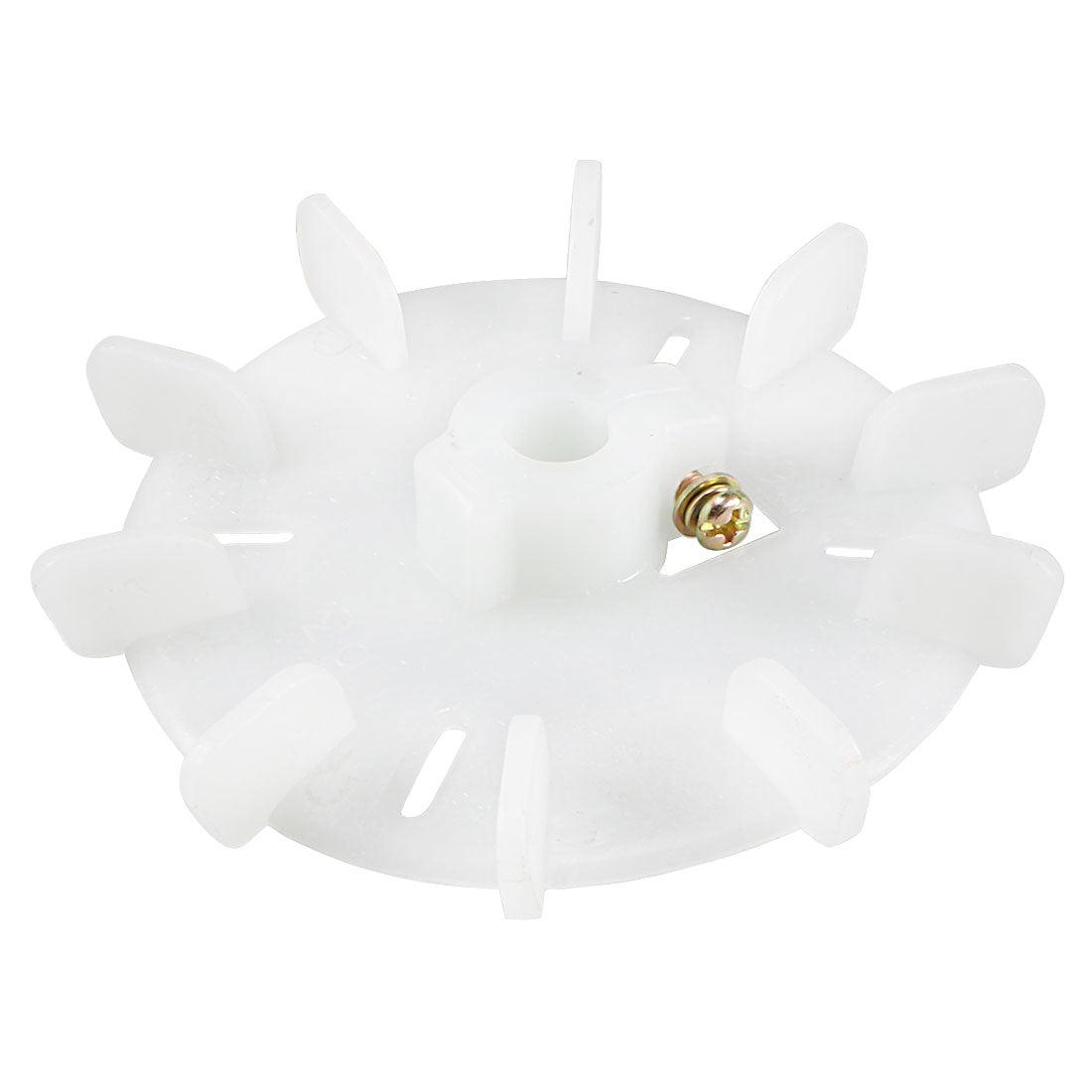 uxcell Uxcell 1Pcs 105*10mm Round Shaft Replacement White Plastic 10 Impeller Motor Fan Vane