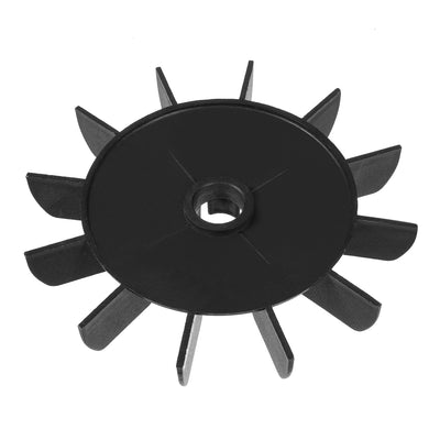 Harfington Uxcell 1Pcs 142*18mm Round Shaft Replacement Black Plastic 12 Impeller Motor Fan Vane