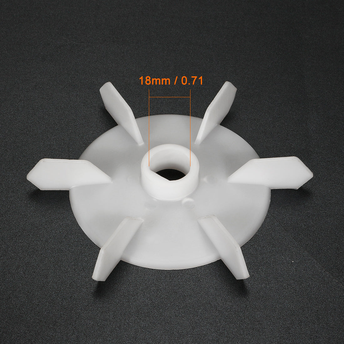 uxcell Uxcell 1Pcs 140*18mm D Shaft Replacement White Plastic 6 Impeller Motor Fan Vane
