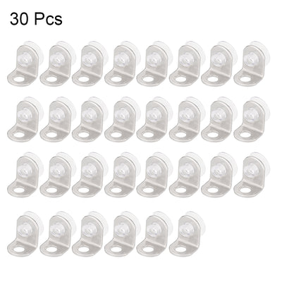 Harfington Uxcell Glass Shelf 20mm x 15mm x 14mm Fixing Clip Bracket Holder 90 Degree Right Angle with Suction Cup 12 Pcs