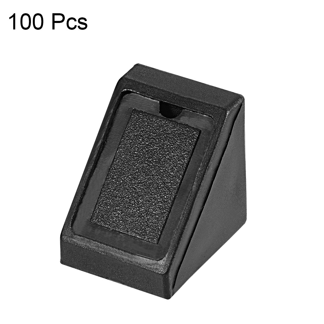 Uxcell Uxcell Shelf Door 20mmx20mmx17.5mm 2 Holes Plastic Corner Braces Angle Brackets Black 100 Pcs
