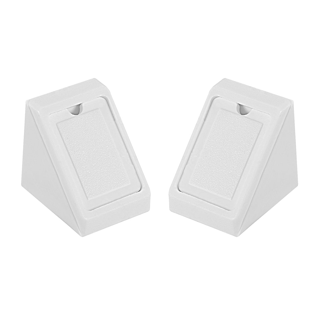 uxcell Uxcell Shelf Door 20mmx20mmx17.5mm 2 Holes Plastic Corner Braces Angle Brackets White 50 Pcs