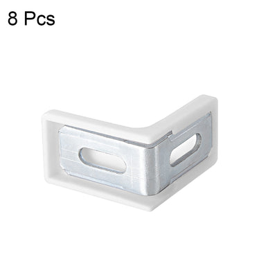 Harfington Uxcell 29mmx29mm Cabinet Cupboard Shelf Corner Brace Plate Right Angle Bracket White 8pcs