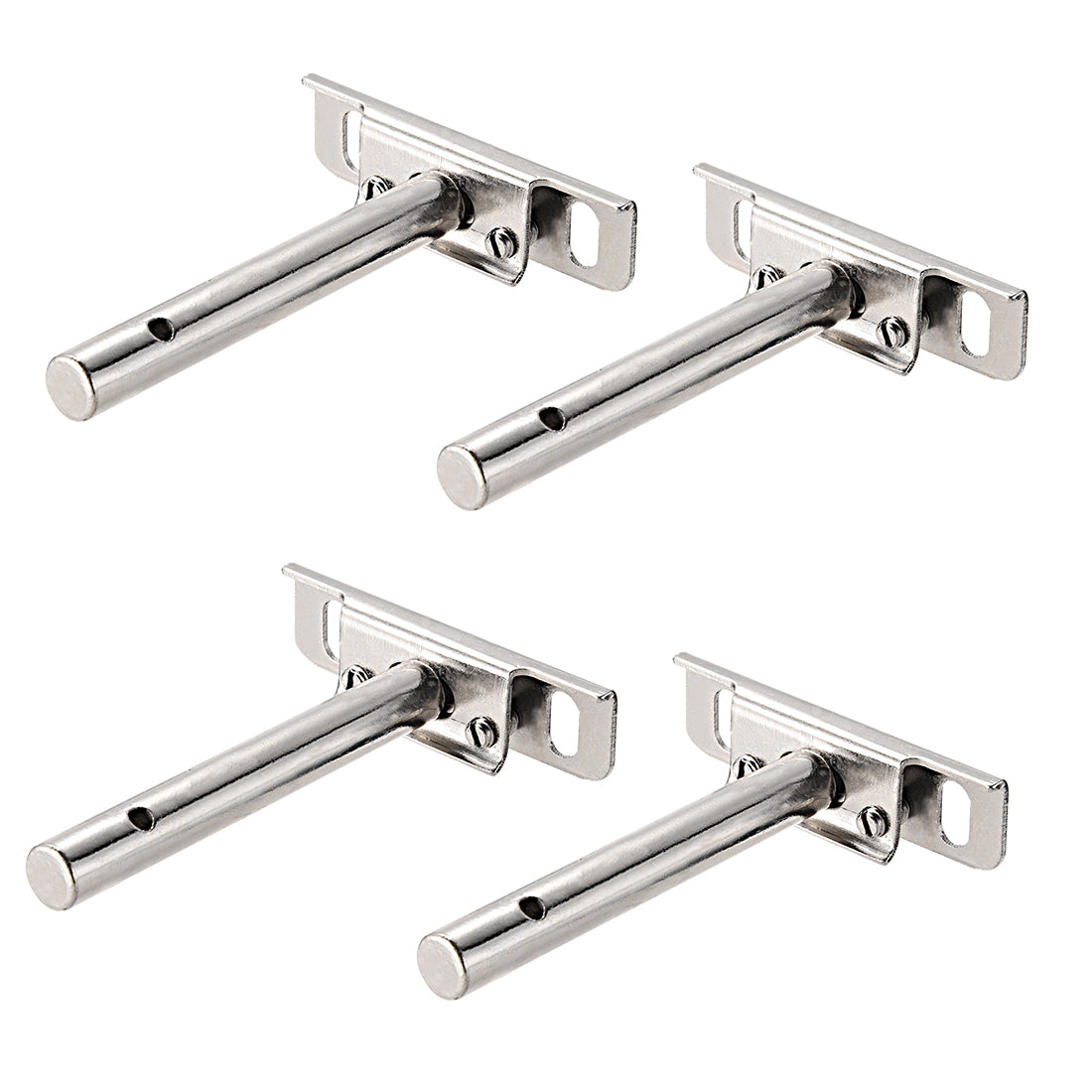 uxcell Uxcell 4 pcs 76mm x 100mm Adjustable Blind Shelf Floating Support Invisible Brackets, Concealed Mount for Home Wall DIY Silver Tone