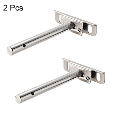 Harfington Uxcell 2 pcs 76mm x 20mm x 130mm Adjustable Blind Shelf Floating Support Invisible Brackets, Concealed Mount for Home Wall DIY Silver Tone