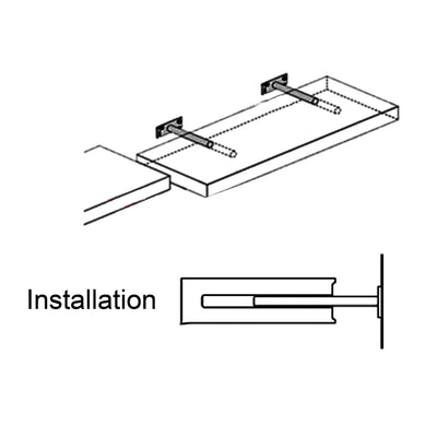 Harfington Uxcell Invisible Floating Shelf Brackets, 4" (100mm), Hidden Blind Supports for Concealed Shelves, Pack of 2