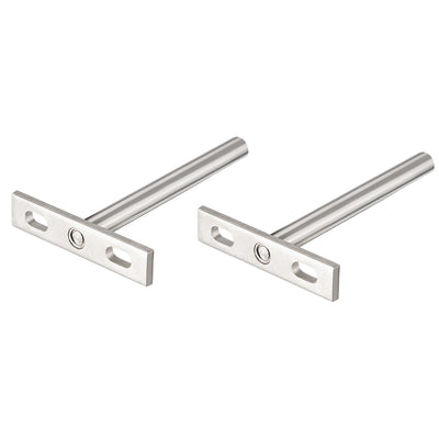 Harfington Uxcell Invisible Floating Shelf Brackets, 4" (100mm), Hidden Blind Supports for Concealed Shelves, Pack of 2