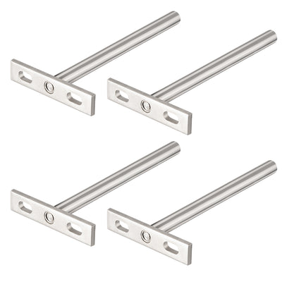 Harfington Uxcell Invisible Floating Shelf Brackets, 5" (126mm), Hidden Blind Supports for Concealed Shelves, Pack of 4