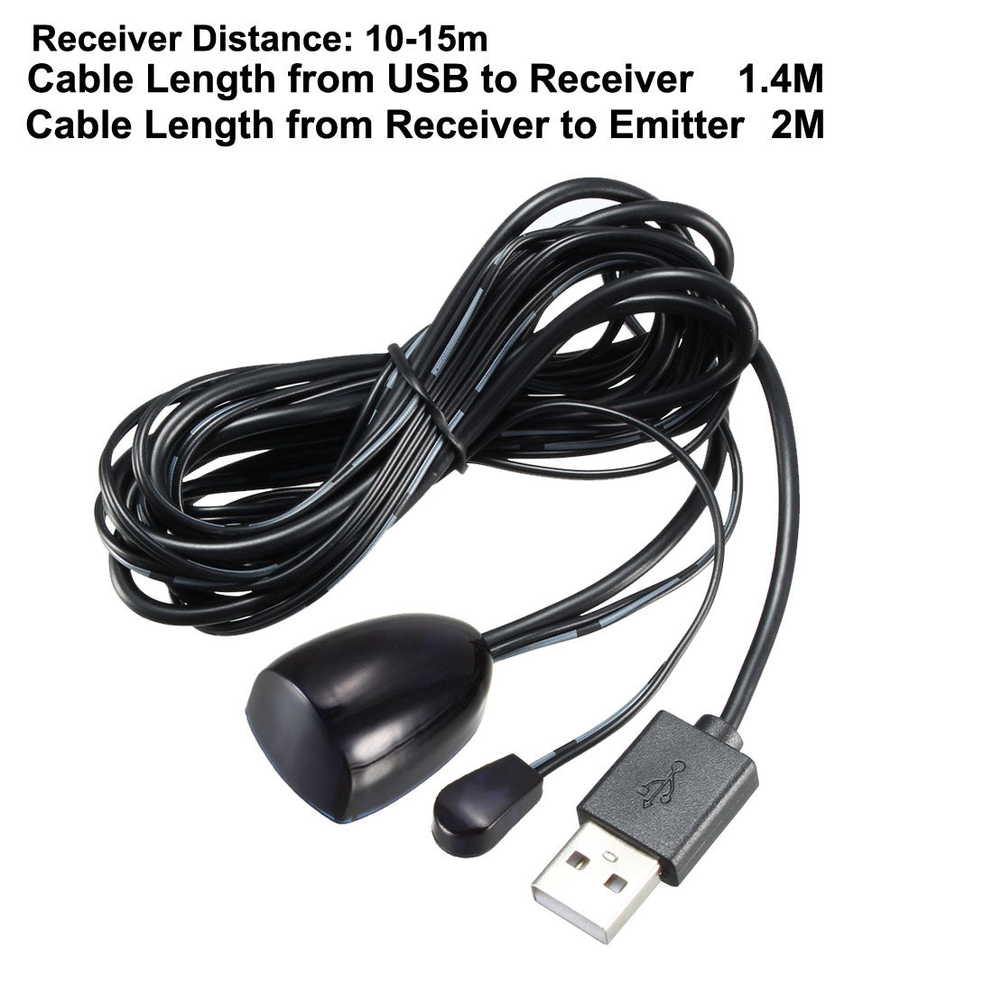 uxcell Uxcell Infrared Remote Extender Cable Receiver Emitter Repeater System USB Wire Adapter