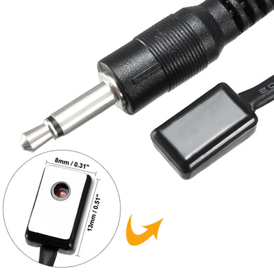 Harfington Uxcell IR Infrared Emitter Extension Cable 4.9ft Long 45 Degree Emission Angle 3.5mm Jack Single Black Head