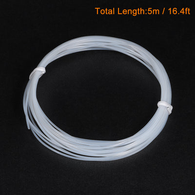 Harfington Uxcell PTFE Tube Tubing 5Meter 16.4ft Lengh Pipe 0.6mm ID 1mm OD for 3D Printer RepRap