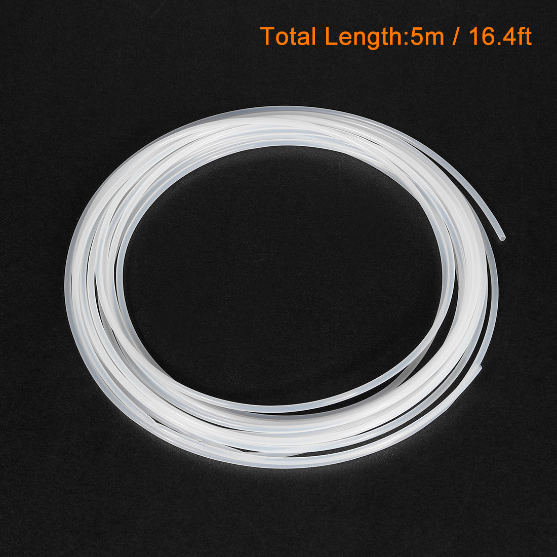 uxcell Uxcell PTFE Tube Tubing 5 Meter 16.4ft Length Pipe 1.5mm ID 1.9mm OD