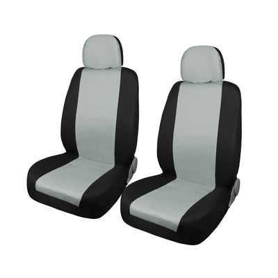 Harfington Uxcell Gray Black Car Truck Suv Flat Cloth Seat Covers Set W/Headrest Cover