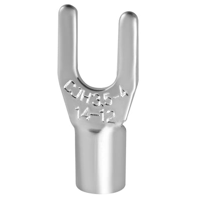 Harfington Uxcell 100x Fork Type Copper Non-Insulated Spade Terminals SNB3.5-4, 14-12 Wire Size, #6 Stud Size